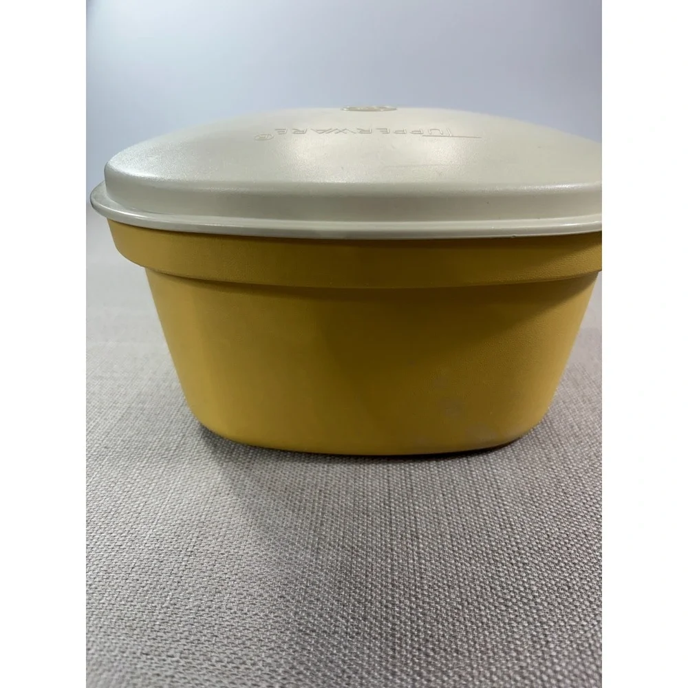 Vintage Tupperware Large Vegetable Steamer Cooker 3 Piece Mustard